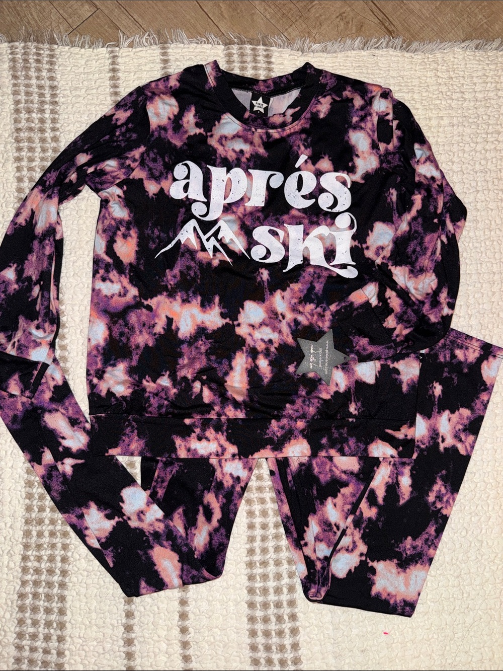 Après Ski Tie-Dye Lounge Set - Black & Pink